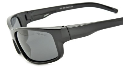 Męskie sportowe okulary przeciwsłoneczne czarne z polaryzacją SPD186