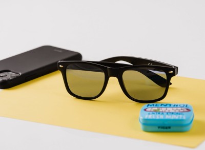 Przeciwsłoneczne Czarne matowe okulary nerdy NR-81