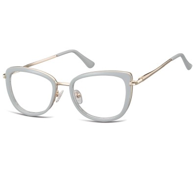 Okulary oprawki korekcyjne kocie oczy zerówki Sunoptic flex MTR-99A szaro-złote