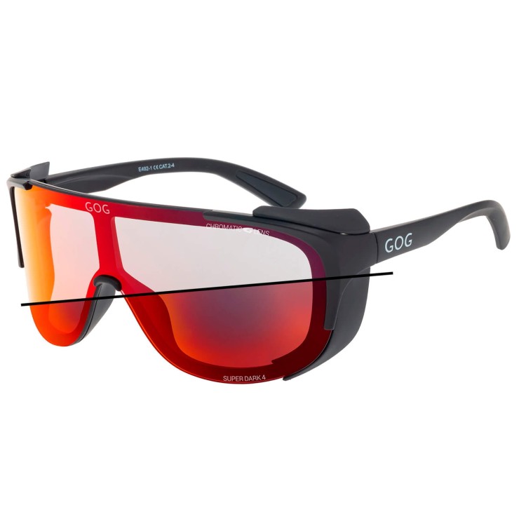 Górskie okulary fotochromowe przeciwsłoneczne z osłonkami GOG E492-1 w kat.2-4