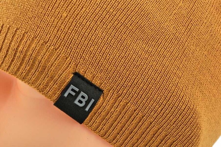 Musztardowa Męska Zimowa Czapka z polarem - L/XL FBI ST-508D