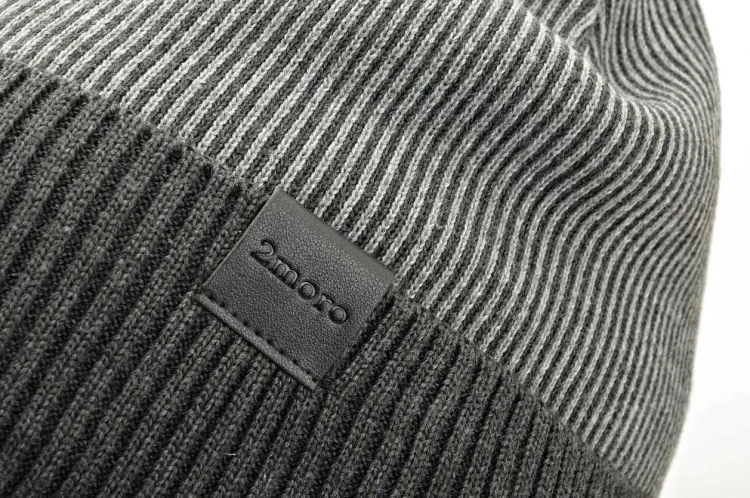 Męska Czapka Zimowa ocieplana polarem - L/XL 2MORO ST-561A kolor szary
