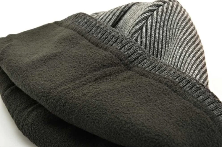 Męska Czapka Zimowa ocieplana polarem - L/XL 2MORO ST-561A kolor szary