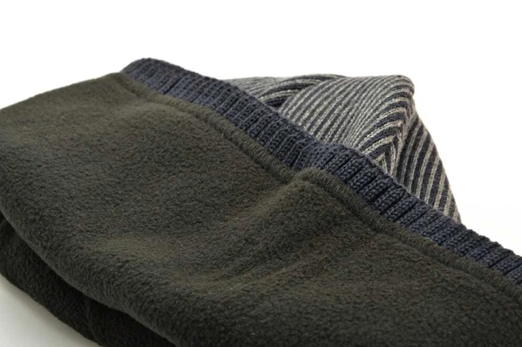 Męska Czapka Zimowa ocieplana polarem - L/XL 2MORO ST-561B kolor granatowy