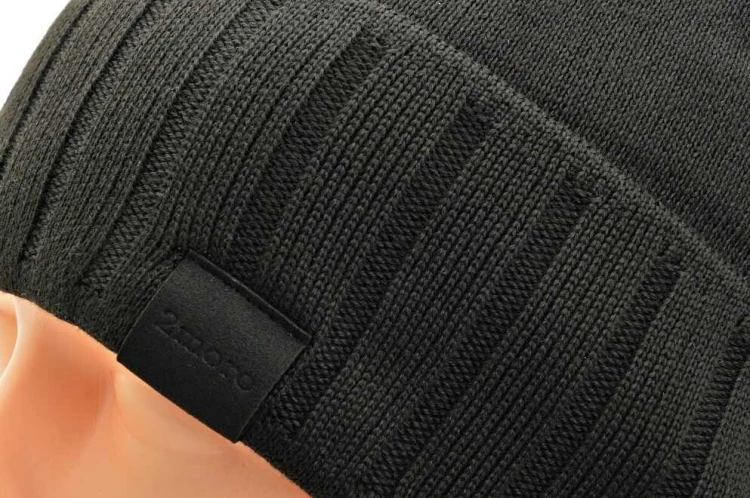 Męska Czapka Zimowa ocieplana polarem - L/XL 2MORO ST-560 kolor czarny