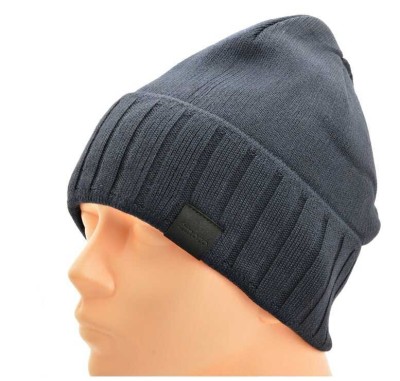 Męska Czapka Zimowa ocieplana polarem - L/XL 2MORO ST-560A kolor granatowy