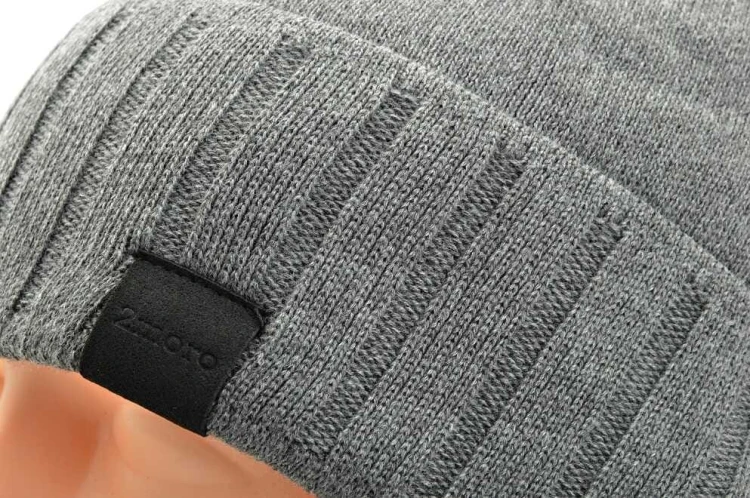 Męska Czapka Zimowa ocieplana polarem - L/XL 2MORO ST-560B kolor szary