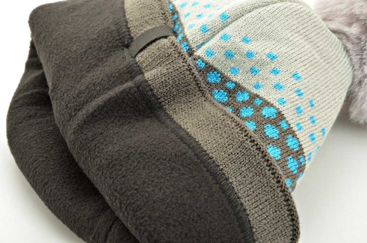 Męska Czapka Zimowa z pomponem ocieplana polarem - L/XL ST-562