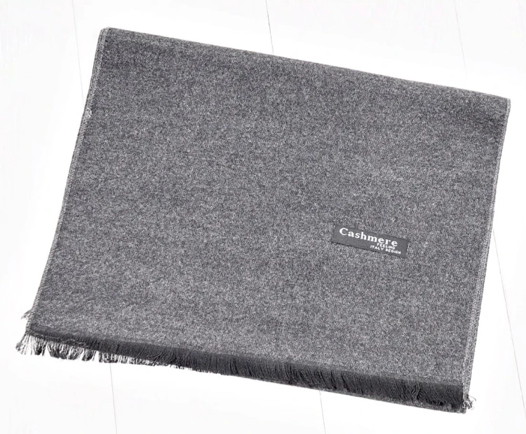 Ciepły Cashmere szalik męski SZA-49 gładki kolor szary