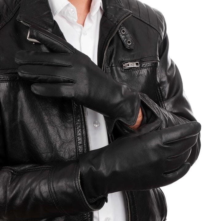 Męskie Rękawiczki Skórzane ocieplane 'miś' RKW10A-S rozm.S