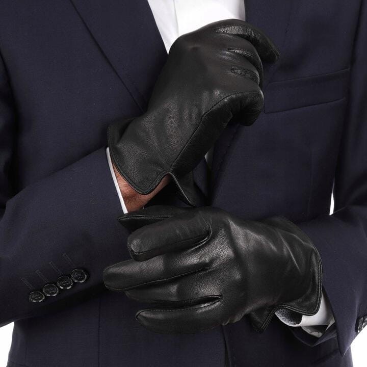 Męskie Rękawiczki Skórzane ocieplane 'miś' RKW10A-XXL rozm.XXL