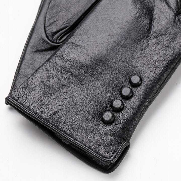 Damskie Rękawiczki skórzane ocieplane 'miś' RKW11B-M rozm.M