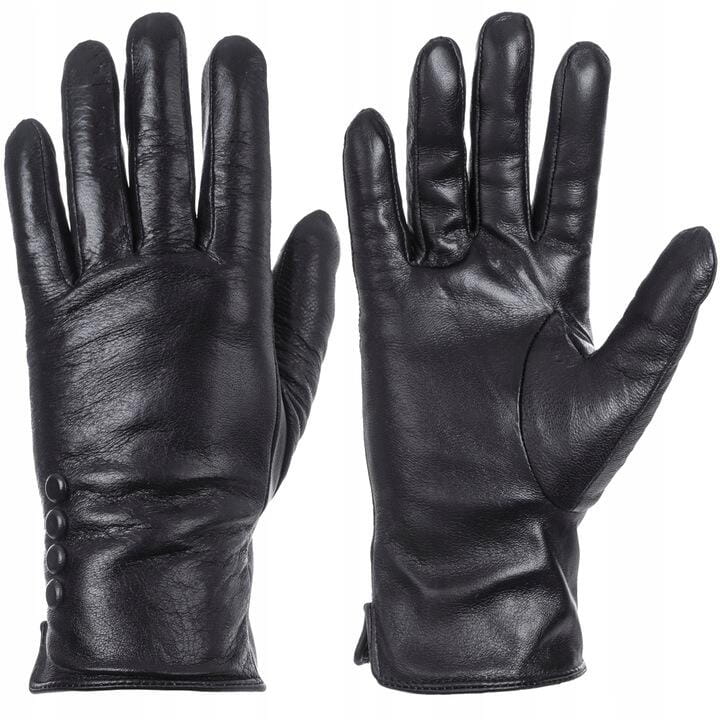 Damskie Rękawiczki skórzane ocieplane 'miś' RKW11B-L rozm.L