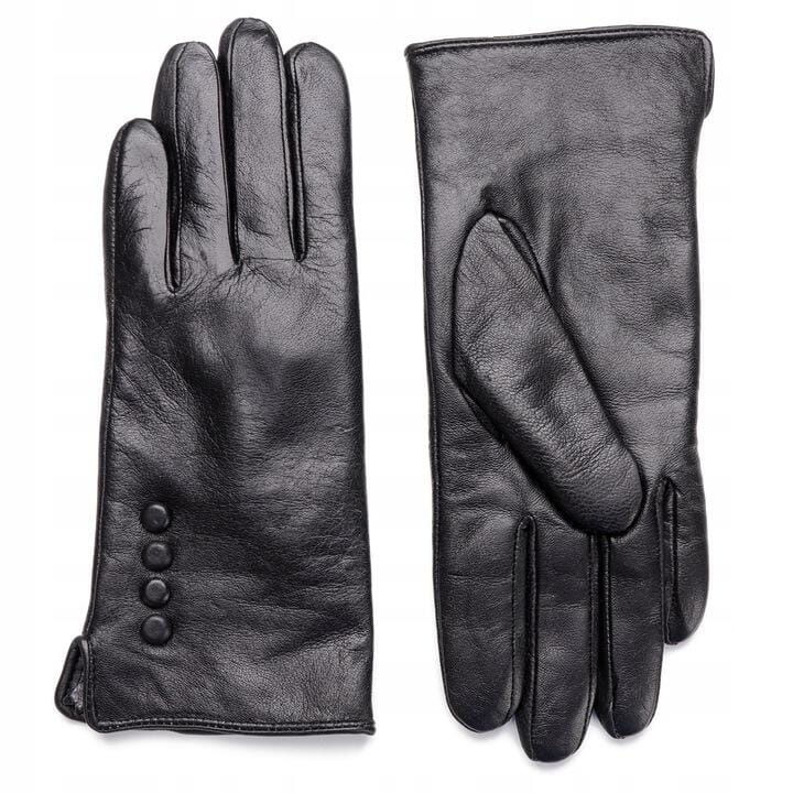 Damskie Rękawiczki skórzane ocieplane 'miś' RKW11B-L rozm.L