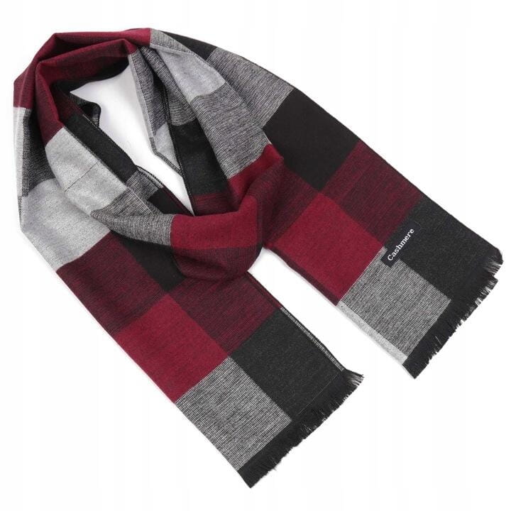 Ciepły Cashmere szalik męski w kratę SZA-52
