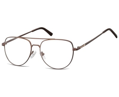 Okulary oprawki korekcyjne pilotki zerówki Sunoptic 889A brązowy + złoty