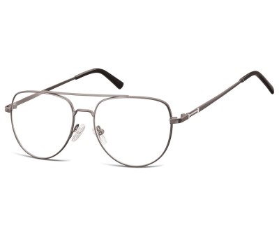 Okulary oprawki korekcyjne pilotki zerówki Sunoptic 889C grafitowy + srebrny