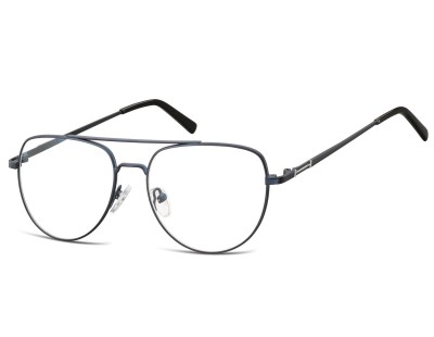 Okulary oprawki korekcyjne pilotki zerówki Sunoptic 889D granatowy + srebrny