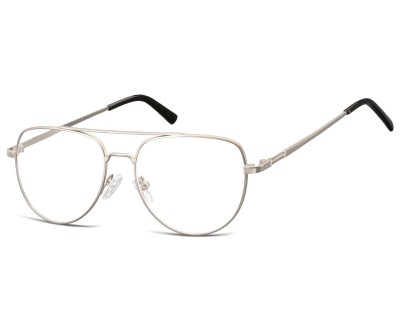 Okulary oprawki korekcyjne pilotki zerówki Sunoptic 889E srebrne