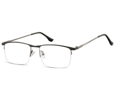 Okulary zerówki korekcyjne Prostokątne Żyłkowe 892A czarno-grafitowe