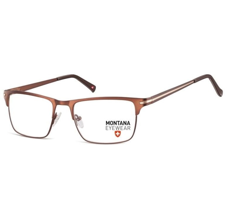 Oprawki korekcyjne okulary optyczne prostokątne Montana flex MM604E brązowy + złoty