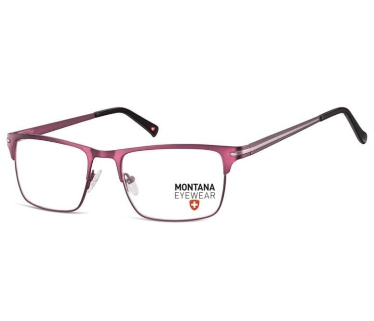 Oprawki korekcyjne okulary optyczne prostokątne Montana flex MM604F fioletowy + srebrny
