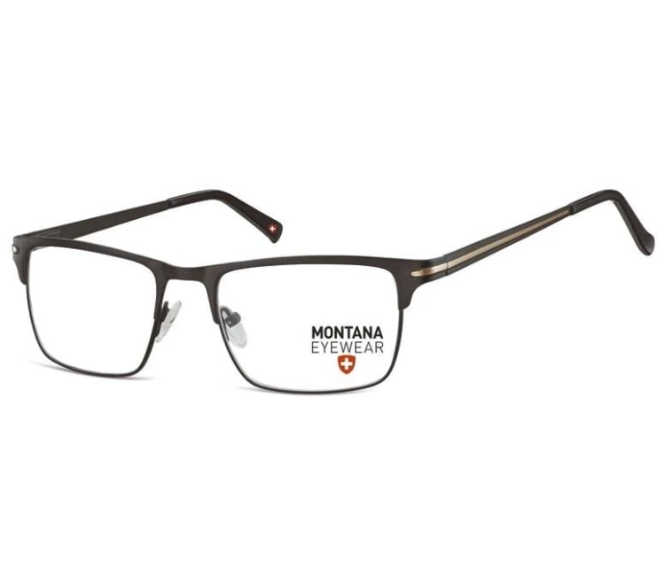 Oprawki korekcyjne okulary optyczne prostokątne Montana flex MM604G czarny + złoty