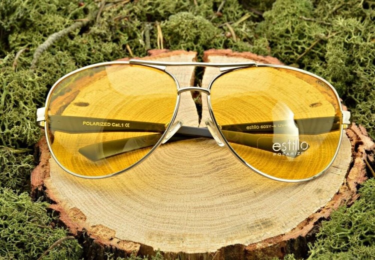 Rozjaśniające męskie okulary pilotki do jazdy nocą polaryzacyjne EST-605Y-4 Estillo