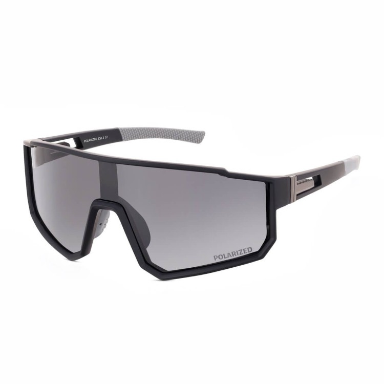 Sportowe okulary przeciwsłoneczne z polaryzacją i filtrem UV400 Czarne POL-464