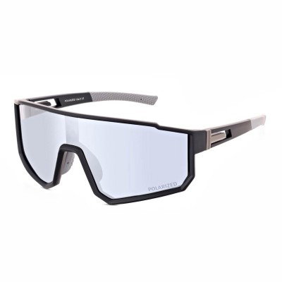 Sportowe okulary przeciwsłoneczne z polaryzacją i filtrem UV400 POL-465A Black/Silver