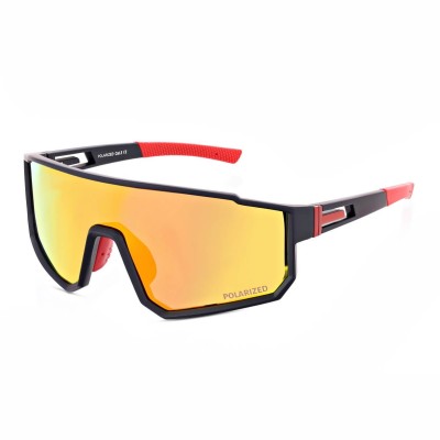 Sportowe okulary przeciwsłoneczne z polaryzacją i filtrem UV400 POL-465B Black/Red