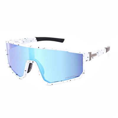 Sportowe okulary przeciwsłoneczne z polaryzacją i filtrem UV400 POL-468 white/blue