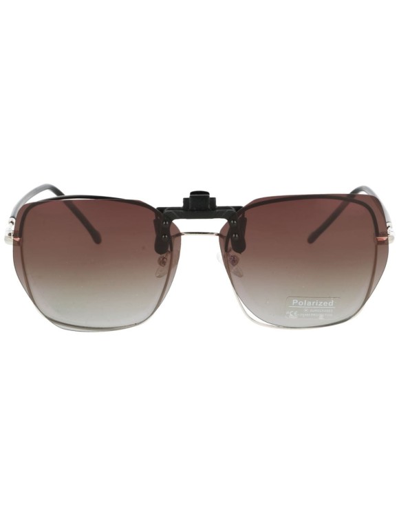 Brązowe nakładki przeciwsłoneczne z polaryzacją na okulary korekcyjne NA-213