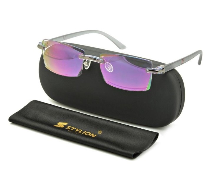 Bezramkowe gotowe okulary Minusy -1.50 przydymione z antyrefleksem ST321