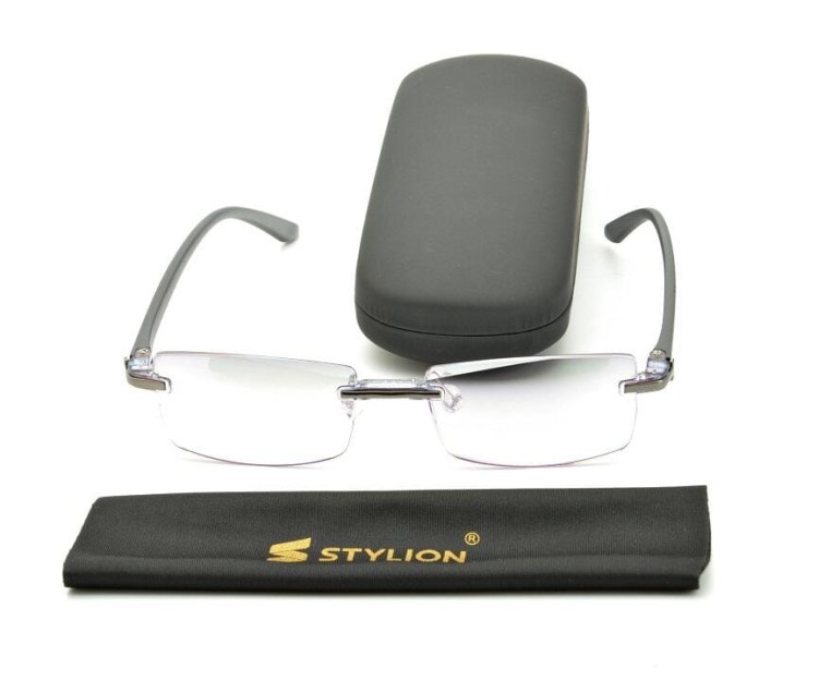 Bezramkowe gotowe okulary Minusy -1.50 przydymione z antyrefleksem ST321