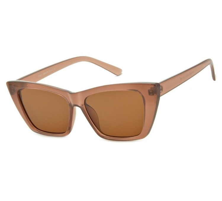 Damskie okulary przeciwsłoneczne kocie oczy brązowe STV-365