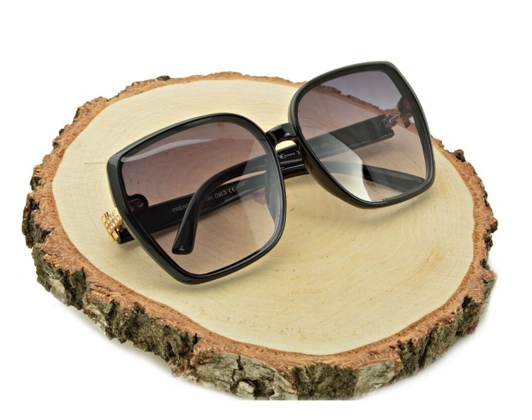 Duże damskie okulary przeciwsłoneczne Exclusive cyrkonie CO-379