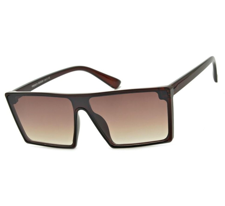 Kwadratowe nowoczesne okulary przeciwsłoneczne brązowe CO-374