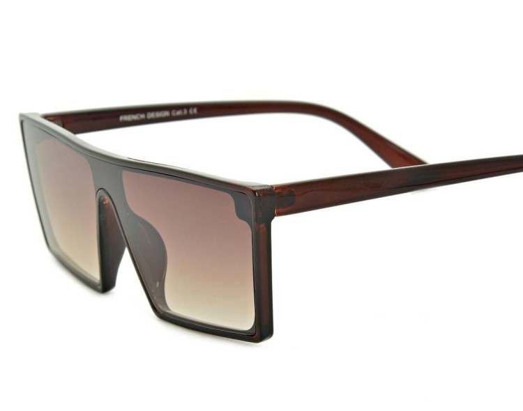 Kwadratowe nowoczesne okulary przeciwsłoneczne brązowe CO-374