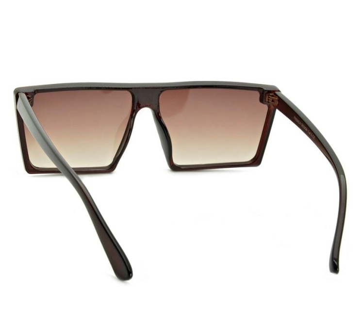 Kwadratowe nowoczesne okulary przeciwsłoneczne brązowe CO-374