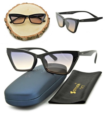 Szerokie damskie okulary przeciwsłoneczne Exclusive kocie CO-384