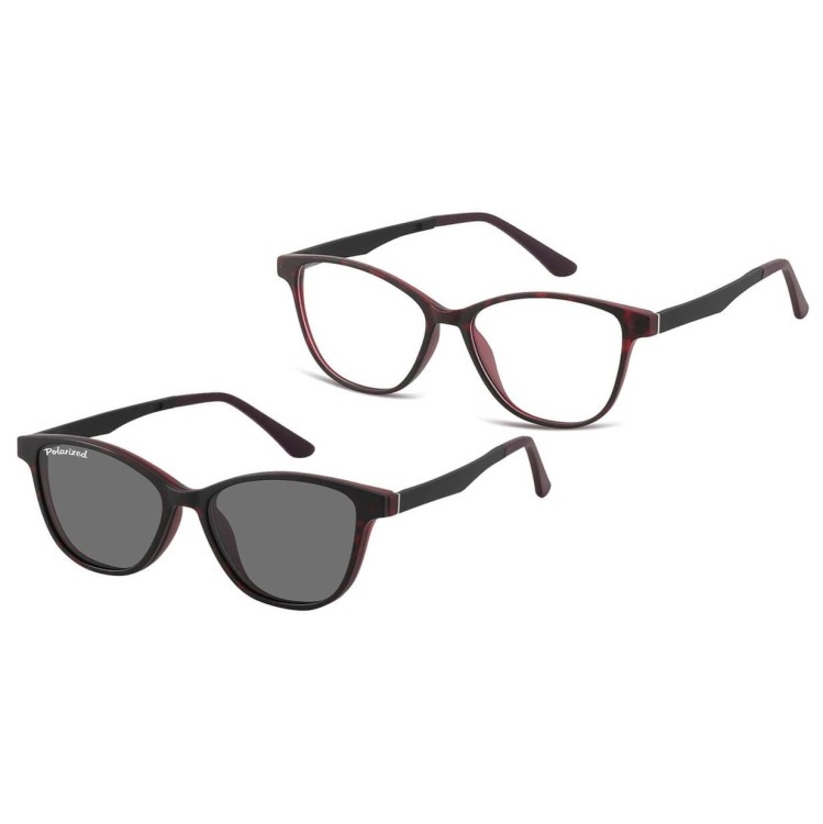 Damskie okulary pod korekcję z polaryzacyjną Nakładką przeciwsłoneczną na magnes CLIP-TRC-189A-1