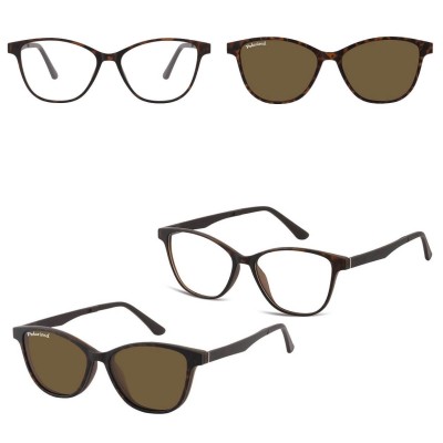 Damskie okulary pod korekcję z polaryzacyjną Nakładką przeciwsłoneczną na magnes CLIP-TRC-189B-2