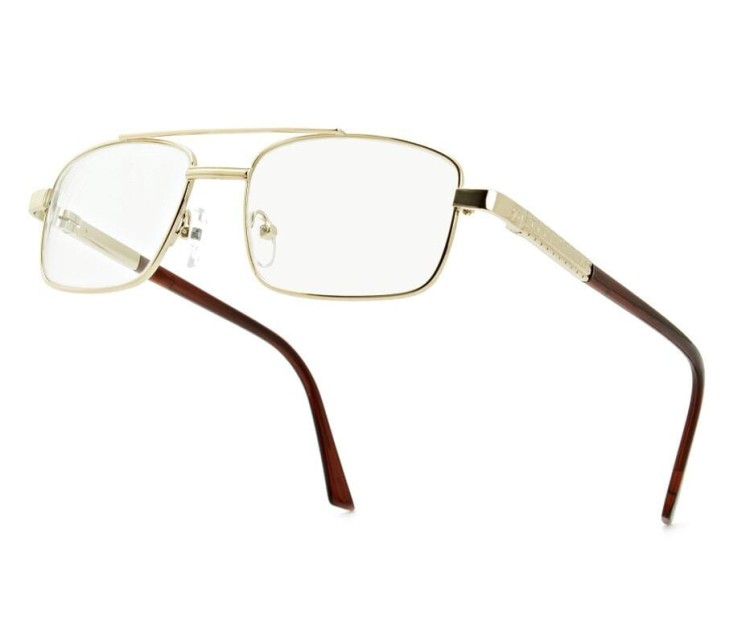 Męskie złote okulary minusy -4.50 dioptrie korekcyjne dla krótkowidzów ST324A