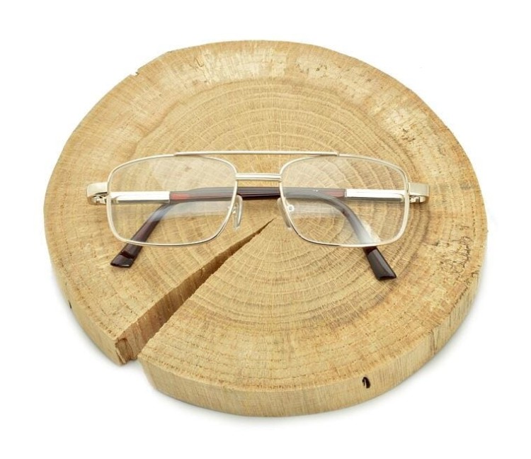 Męskie złote okulary minusy -4.50 dioptrie korekcyjne dla krótkowidzów ST324A