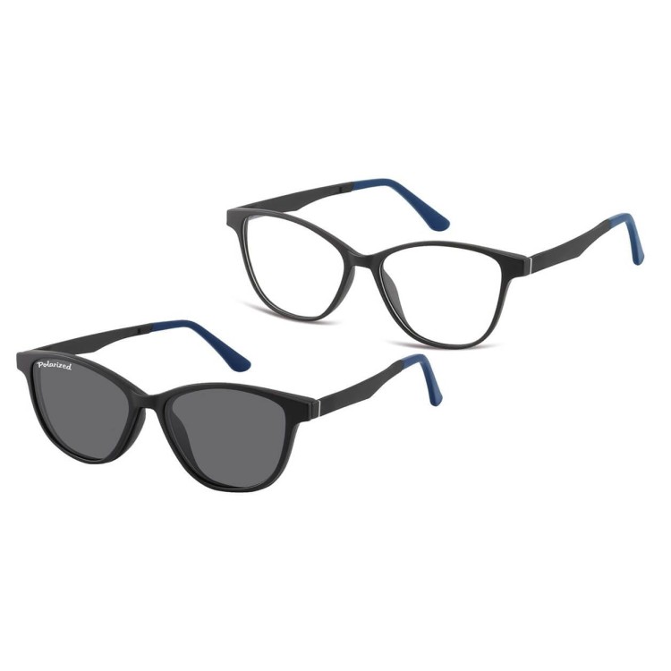 Damskie okulary pod korekcję z polaryzacyjną Nakładką przeciwsłoneczną na magnes CLIP-TRC-189C-1