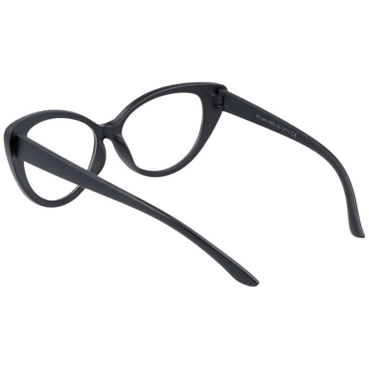 Kocie oczy okulary zerówki czarne matowe kujonki damskie ST210A