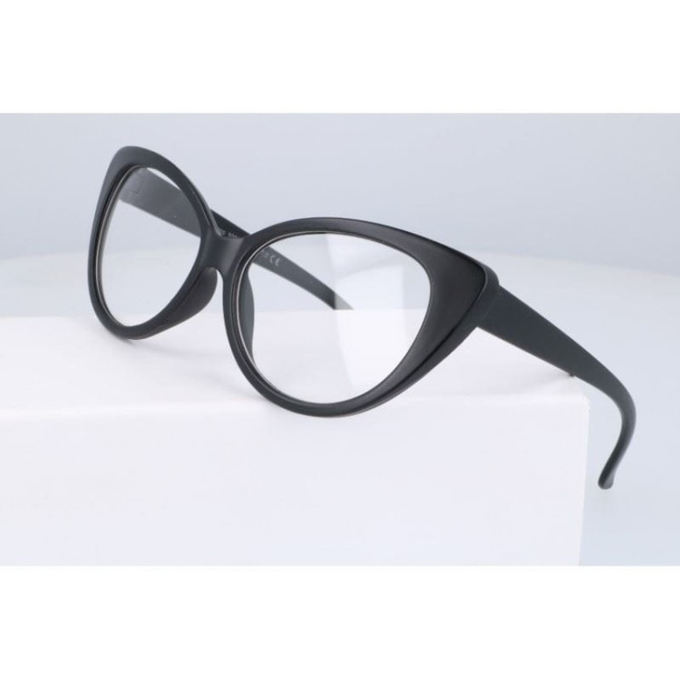 Kocie oczy okulary zerówki czarne matowe kujonki damskie ST210A