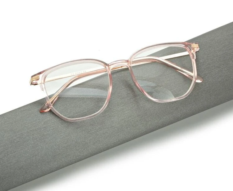 Plusy +1.00 różowe okulary do czytania kwadratowe korekcyjne ST322A