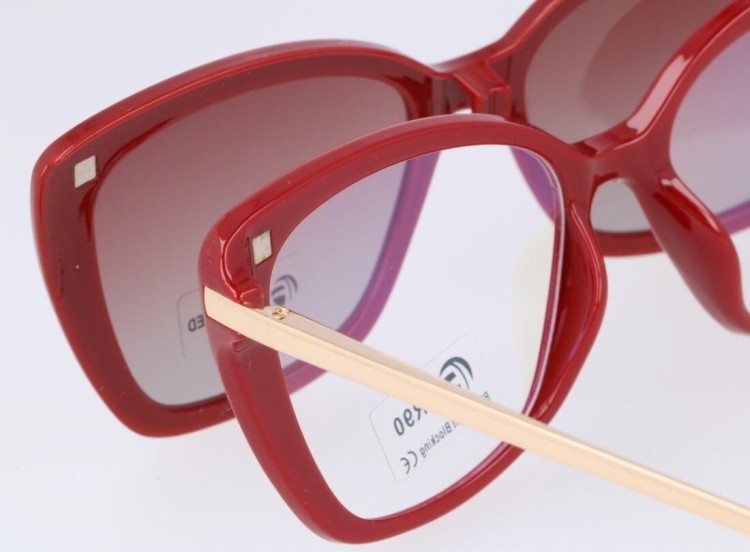 Damskie okulary do komputera z nakładką przeciwsłoneczną Clip-on 25115A